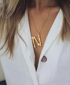 Esther & Co. Jewelry Initials Necklace - Gold