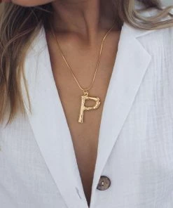 Esther & Co. Jewelry Initials Necklace - Gold