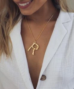 Esther & Co. Jewelry Initials Necklace - Gold