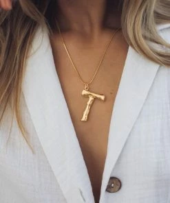 Esther & Co. Jewelry Initials Necklace - Gold