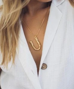 Esther & Co. Jewelry Initials Necklace - Gold