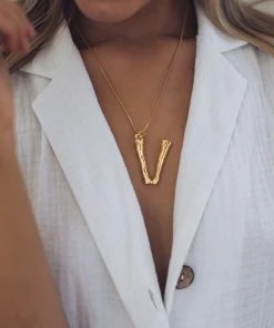 Esther & Co. Jewelry Initials Necklace - Gold