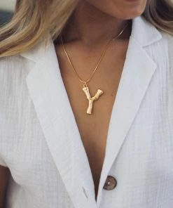 Esther & Co. Jewelry Initials Necklace - Gold