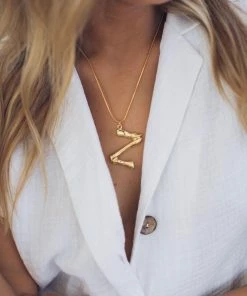 Esther & Co. Jewelry Initials Necklace - Gold