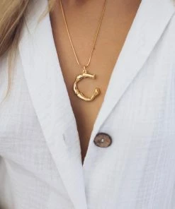 Esther & Co. Jewelry Initials Necklace - Gold