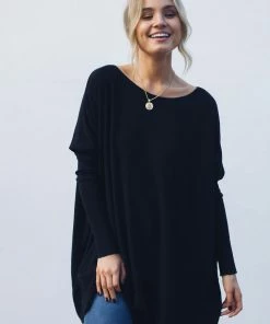 Trendy Gallery Tamia Knit - Black Maternity Dresses