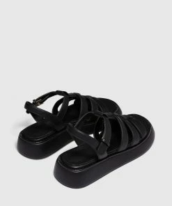Cherrichella Luna Fisherman Sandals Black