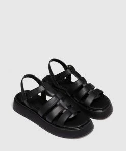 Cherrichella Luna Fisherman Sandals Black