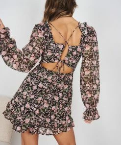 Evermore Fashion Melle Dress - Black Floral