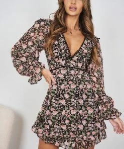 Evermore Fashion Melle Dress - Black Floral