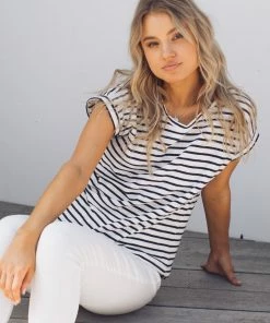 One Love Nerida Tee - Navy Stripe CLOTHING