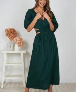 Wild Ginger Paulene Dress - Emerald DRESSES