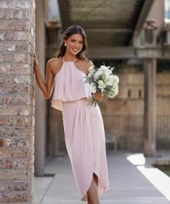 Esther Luxe Peony Dress - Blush DRESSES