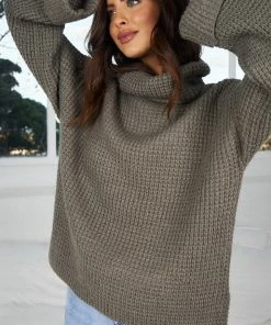 HQ Fashion CLOTHING Phylis Knit - Dark Khaki