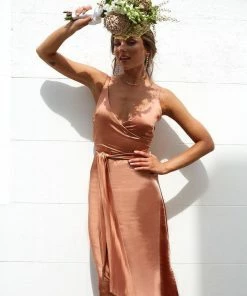 Esther Luxe Poppy Dress - Bronze DRESSES