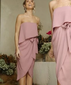 Esther Luxe Fleur Strapless Dress - Dusty Pink DRESSES 17 Esther Luxe Fleur Strapless Dress - Dusty Pink DRESSES
