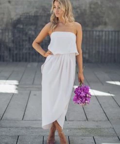 Esther Luxe DRESSES Fleur Strapless Dress - Nude 21 Esther Luxe DRESSES Fleur Strapless Dress - Nude