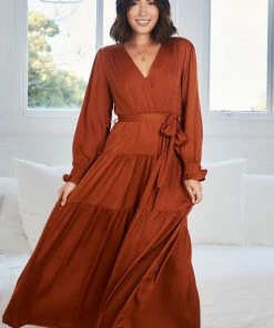 Ebby And I Sienna Dress - Rust