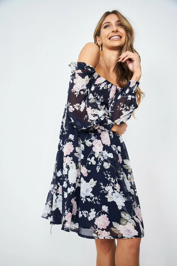 Miracle Fashion Starla Dress - Navy Floral 6 Miracle Fashion Starla Dress - Navy Floral