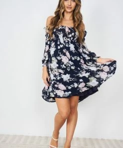 Miracle Fashion Starla Dress - Navy Floral
