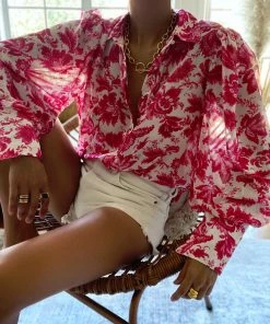 Runaway The Label (PremGroup) CLOTHING Stevie Blouse - Pink Floral