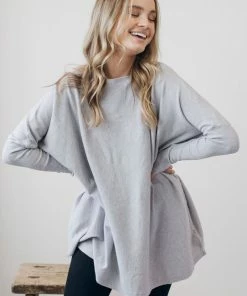 Trendy Gallery Maternity Dresses Tamia Knit - Grey