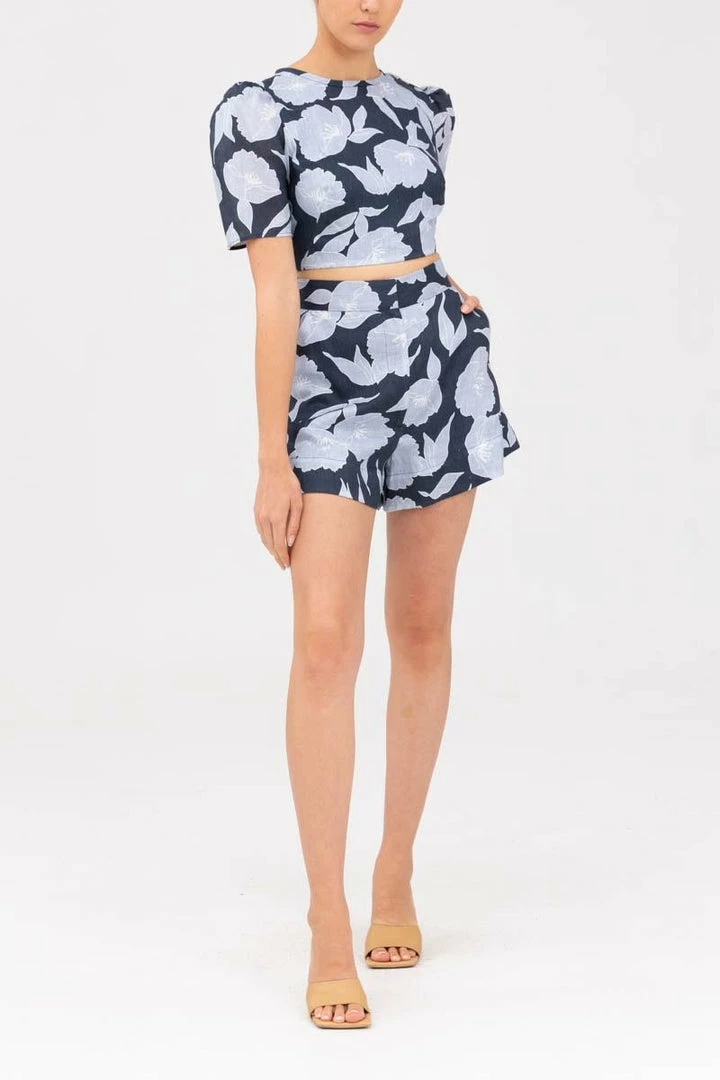 KEEPSAKE THE LABEL Title Top - Midnight Stencil Floral CLOTHING