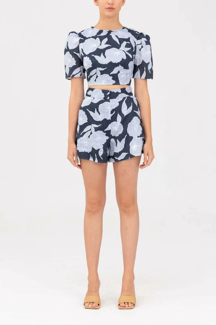 KEEPSAKE THE LABEL Title Top - Midnight Stencil Floral CLOTHING