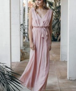 Esther Luxe Tulip Maxi Dress - Dark Blush