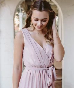 Esther Luxe Tulip Maxi Dress - Dark Blush
