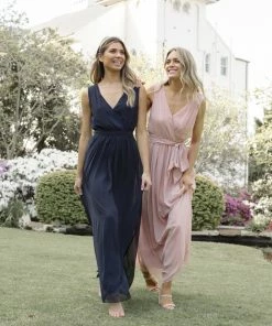 Esther Luxe Tulip Maxi Dress - Dark Blush