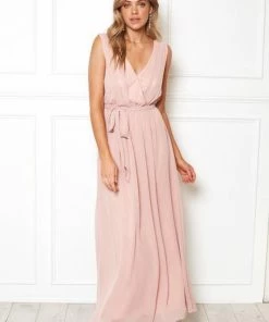Esther Luxe Tulip Maxi Dress - Dark Blush