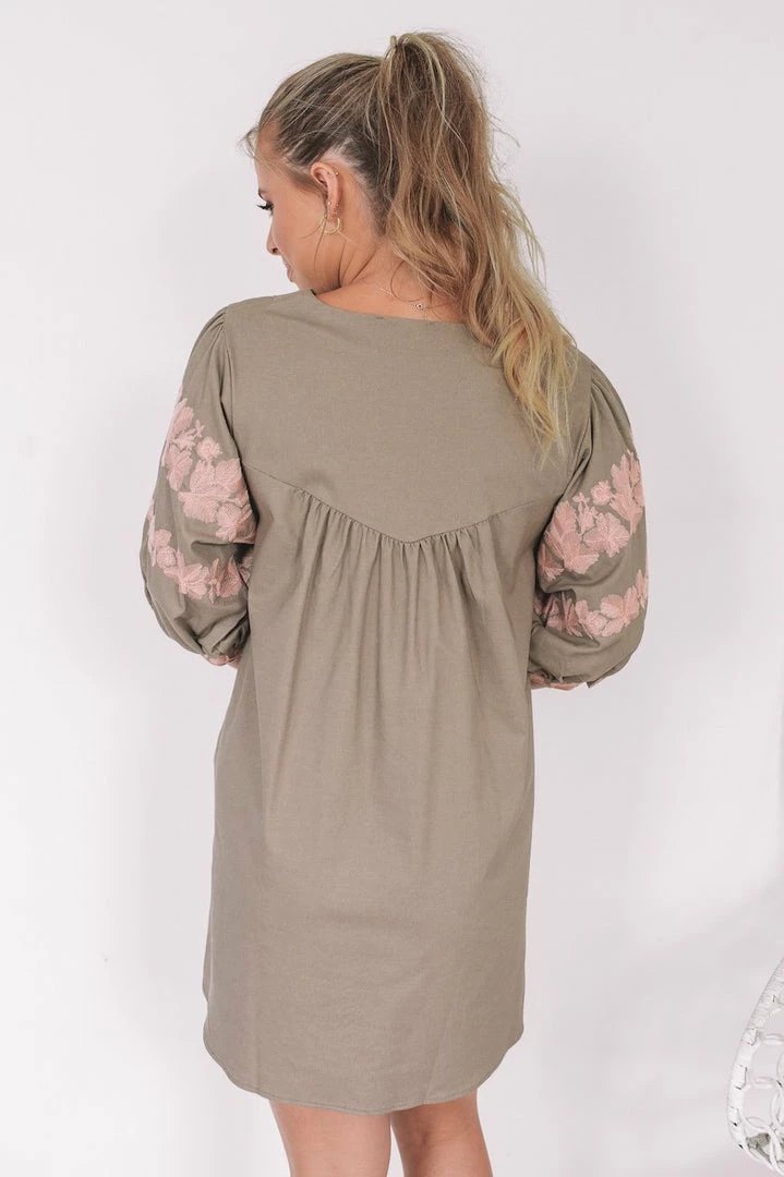 Pink Diamond Viviana Dress - Khaki 4 Pink Diamond Viviana Dress - Khaki