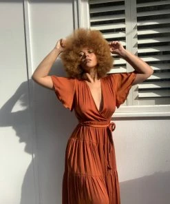 Esther The Label Given Dress - Burnt Orange